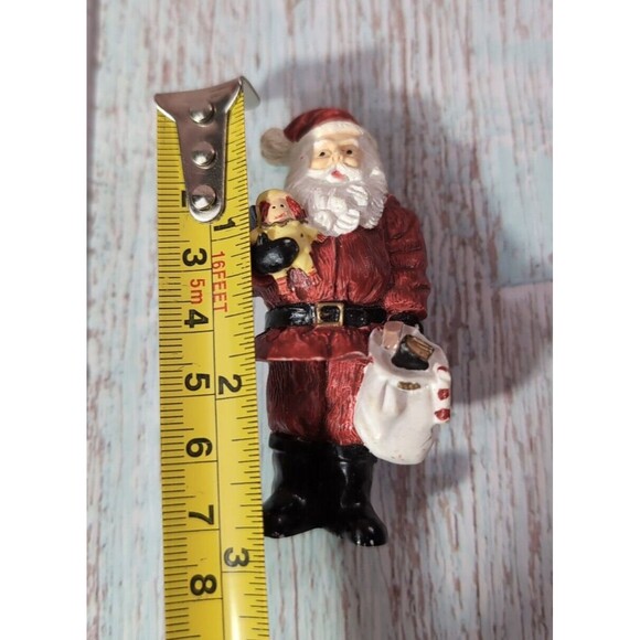 Vintage Set of 4 Christmas Santa Claus Ceramic Resin Figurines Collectible Decor - Picture 15 of 16